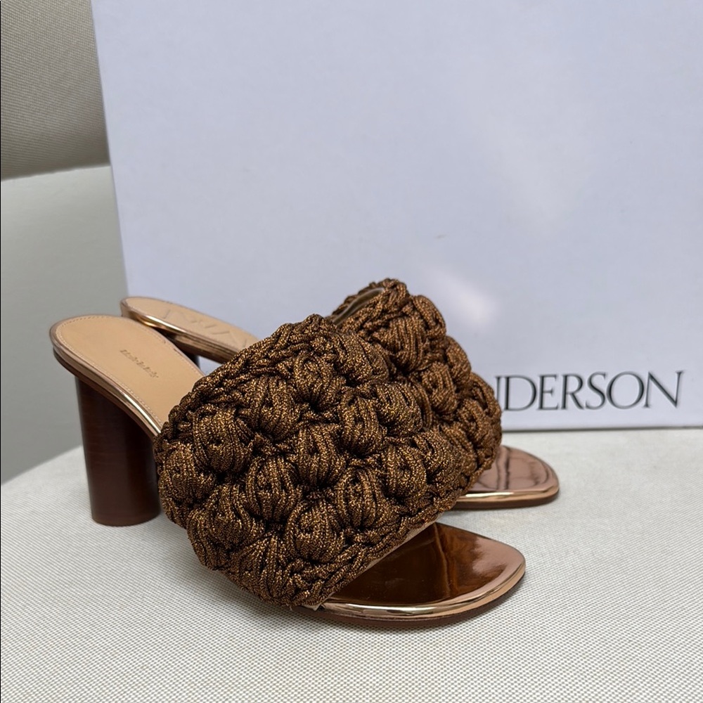 JW Anderson Brown Chunky Heels with Woven Upper Size 36/ 6